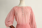 "Polkadots & Pleats" Vintage 1960's Red & White Polkadot Pleated Dress UK 8 US 4