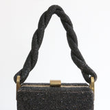 "Du Bonnette" Vintage 1940's Black Beaded Box Bag