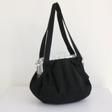 "Lucite & Linen" Vintage 1940's Black Linen & Clear Lucite Handbag
