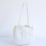 "Petal Finishes" Vintage 1950's White Rocaille Beaded Petal Design Handbag