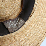 "Summer Straw" Vintage 1940's Wide Brim Straw Percher Hat