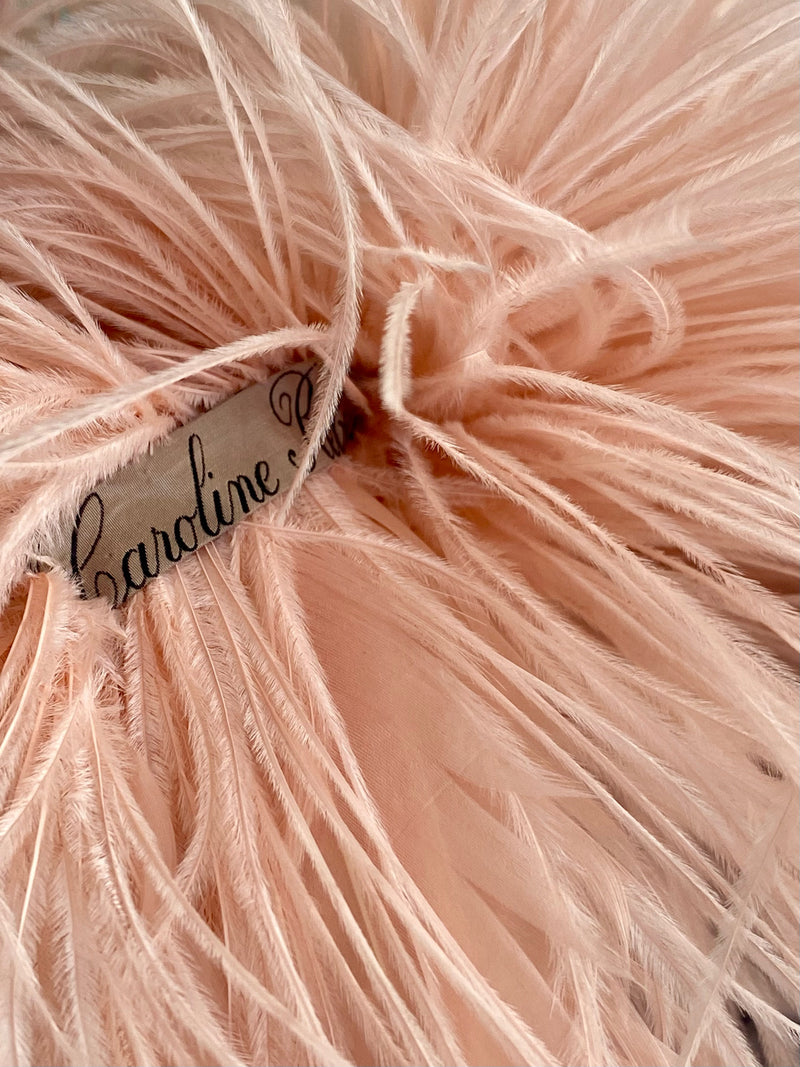 "Blush En Plume" Vintage 1920's Pink Ostrich Feather Collar Print