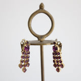 "Lavender Rhinestones" Vintage 1950's Purple Rhinestone Chandelier Clip On Earrings