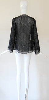 "Midnight Serenade" Vintage 1920's Black & Silver Scalloped Beaded Jacket UK 10-12 US 6-8