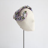 "Nightshade Florals" Vintage 1950's Purple Floral Bandeau Hat