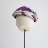 "Nightshade Florals" Vintage 1950's Purple Floral Bandeau Hat