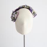 "Nightshade Florals" Vintage 1950's Purple Floral Bandeau Hat