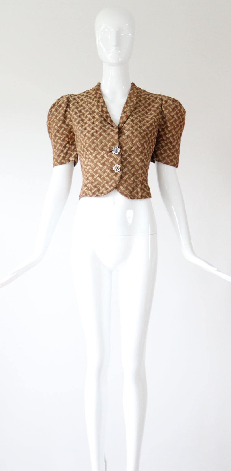 "Sheaves of Wheat" Vintage 1930's Brocade Jacket UK 8 US 4