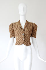 "Sheaves of Wheat" Vintage 1930's Brocade Jacket UK 8 US 4