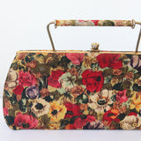 "Wildflower Set" Vintage 1950's Silk Wildflower Heels & Matching Handbag Set UK 5.5 EU 38.5 US 7.5