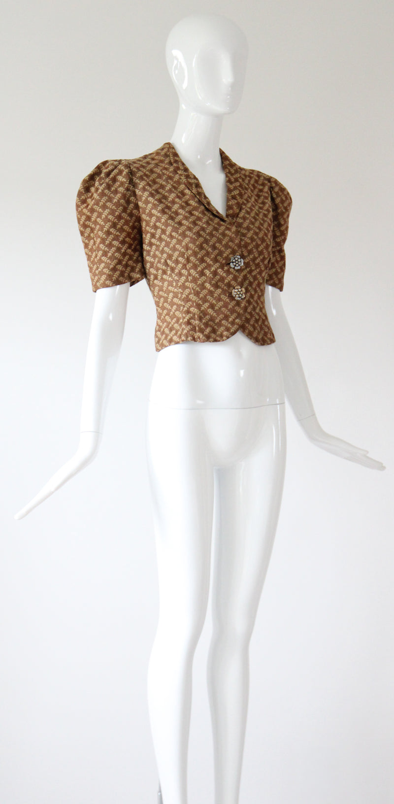 "Sheaves of Wheat" Vintage 1930's Brocade Jacket UK 8 US 4