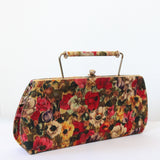 "Wildflower Set" Vintage 1950's Silk Wildflower Heels & Matching Handbag Set UK 5.5 EU 38.5 US 7.5