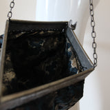 "Silver & Aqua Leaves" Vintage 1920's Silk Lamé Handbag
