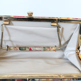 "Wildflower Set" Vintage 1950's Silk Wildflower Heels & Matching Handbag Set UK 5.5 EU 38.5 US 7.5