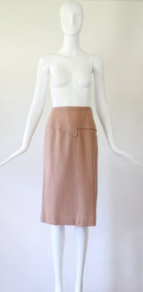 "Blush Soutache" Vintage 1940's Blush Wool Soutache Embellished Skirt Suit UK 6 US 2