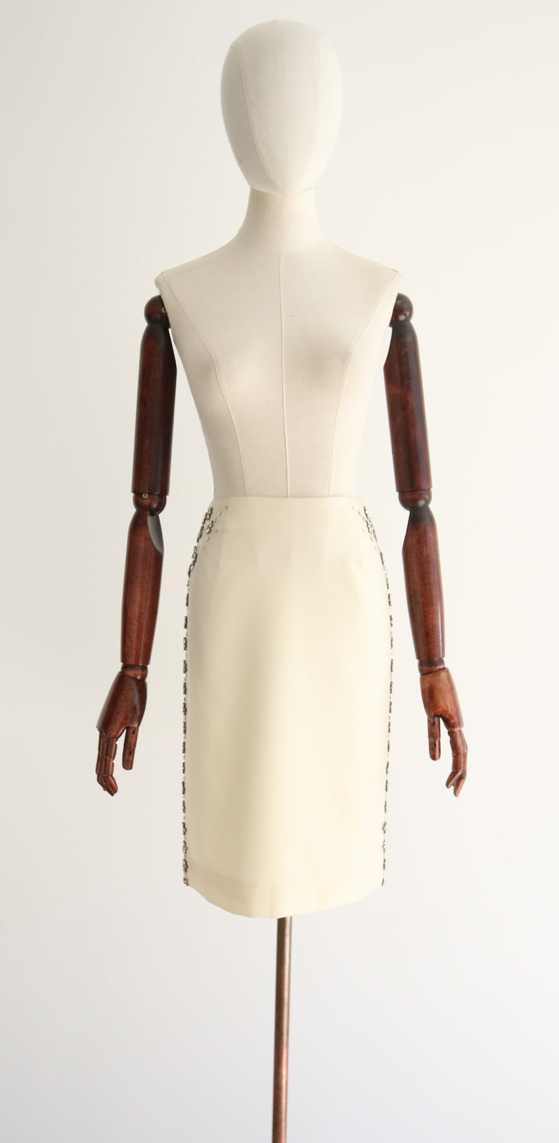 "Daisy & Petal Rhinestones" Alexander McQueen Silk & Rhinestone Skirt UK 10 US 6