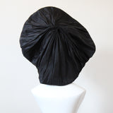 "Infinite Pleats" Vintage 1940's Statement Black Pleated Tam Hat