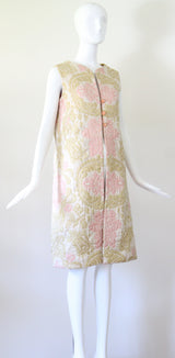 "Muted Silk Paisley" Vintage 1960's Silk Paisley Longline Waistcoat UK 12 US 8