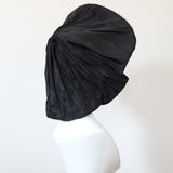 "Infinite Pleats" Vintage 1940's Statement Black Pleated Tam Hat