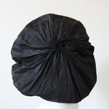 "Infinite Pleats" Vintage 1940's Statement Black Pleated Tam Hat