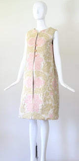 "Muted Silk Paisley" Vintage 1960's Silk Paisley Longline Waistcoat UK 12 US 8