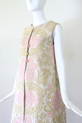 "Muted Silk Paisley" Vintage 1960's Silk Paisley Longline Waistcoat UK 12 US 8