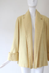 "Macaroon Yellow" Vintage 1940's Macaroon Yellow Wool Swing Jacket UK 10-14 US 6-10