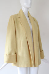 "Macaroon Yellow" Vintage 1940's Macaroon Yellow Wool Swing Jacket UK 10-14 US 6-10