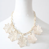 "Cream Leaves" Vintage 1940's Cream Leaf Celluloid Necklace