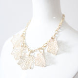 "Cream Leaves" Vintage 1940's Cream Leaf Celluloid Necklace