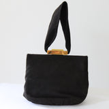 "Black Suede Wristlet" Vintage 1940's Black Suede Wristlet