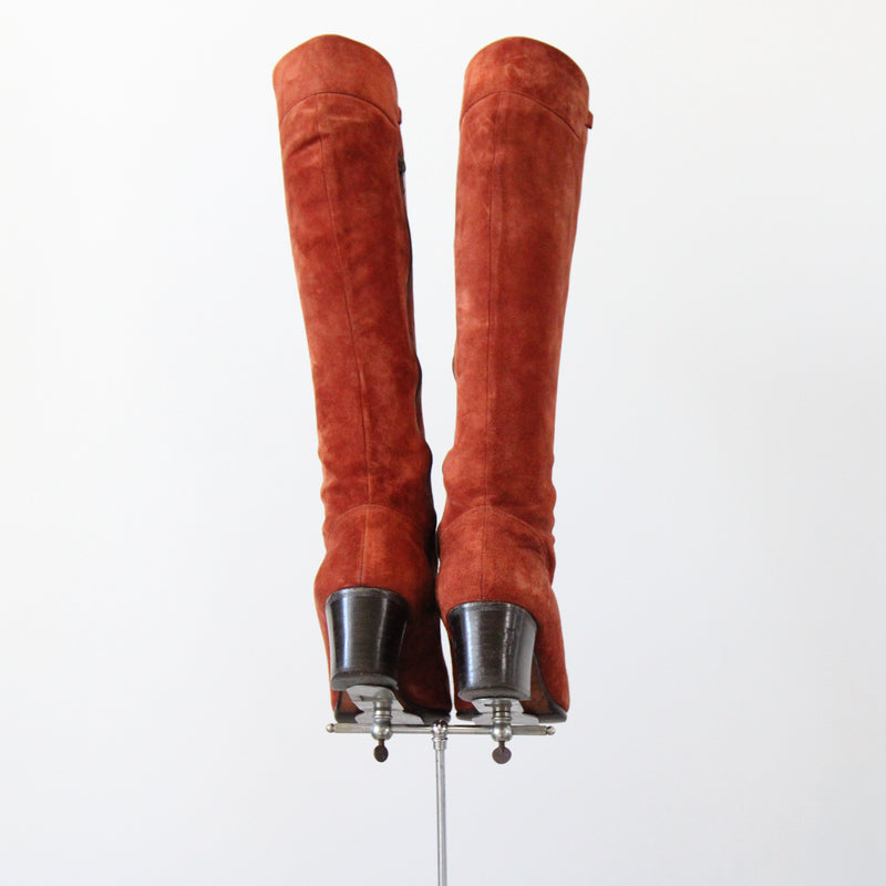 "Ginger Gucci" Vintage 1970's Ginger Suede Gucci Boots UK 5.5 EU 38.5 US 7.5
