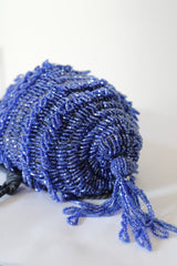 "Egyptian Blue Beads" Vintage 1920's Egyptian Blue Beaded Reticule Bag
