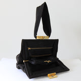 "Black Suede Wristlet" Vintage 1940's Black Suede Wristlet
