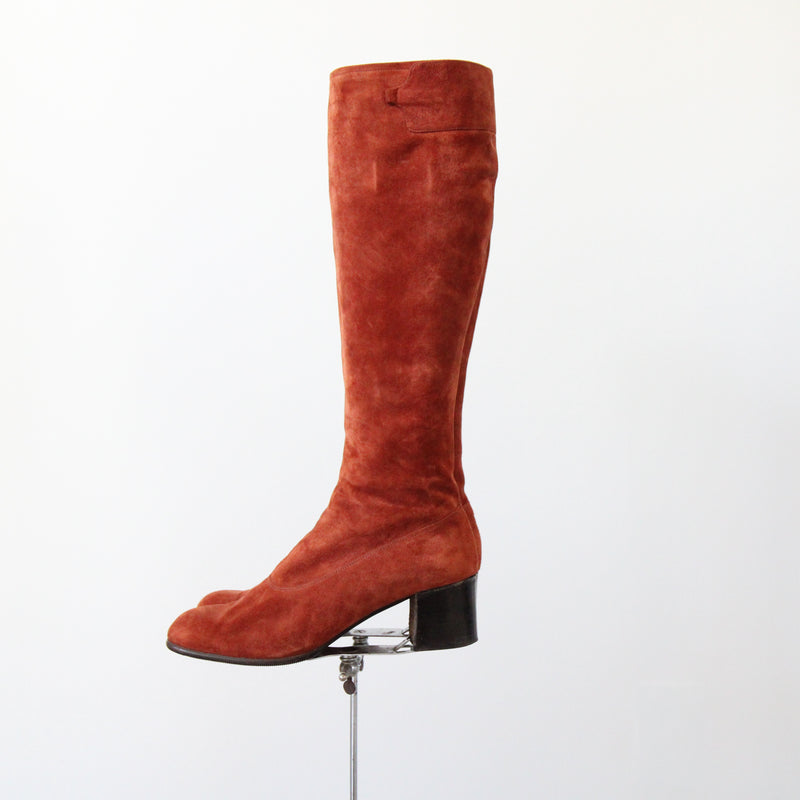 "Ginger Gucci" Vintage 1970's Ginger Suede Gucci Boots UK 5.5 EU 38.5 US 7.5