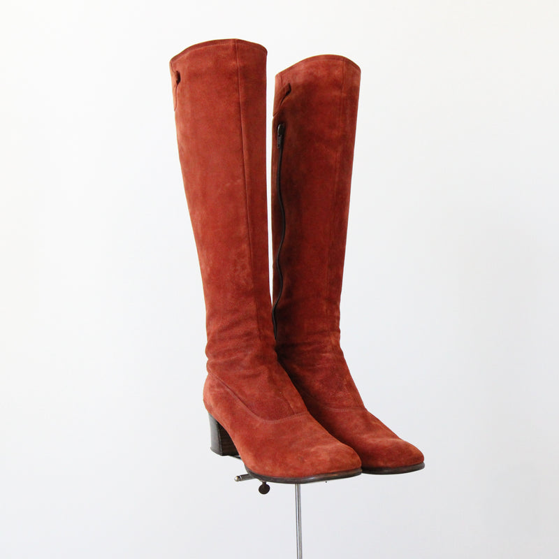 "Ginger Gucci" Vintage 1970's Ginger Suede Gucci Boots UK 5.5 EU 38.5 US 7.5