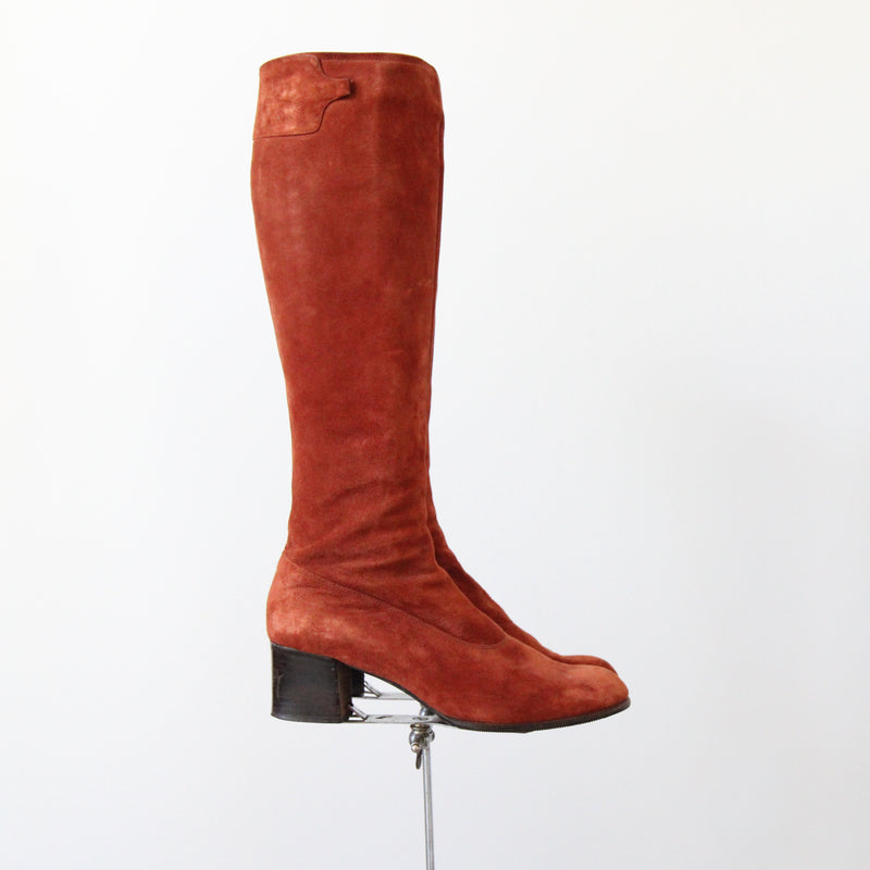 "Ginger Gucci" Vintage 1970's Ginger Suede Gucci Boots UK 5.5 EU 38.5 US 7.5