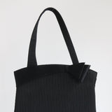 "Black Satin Bow" Vintage 1950's Black Satin Handbag