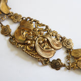 "Brass Samaras" Vintage 1930's Filigree Samaras Brass Bracelet