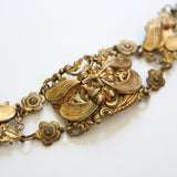 "Brass Samaras" Vintage 1930's Filigree Samaras Brass Bracelet