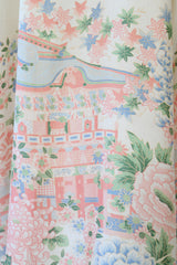 "Muted Florals" Vintage 1920's Pongee Silk Floral Robe UK 8-14 US 4-10