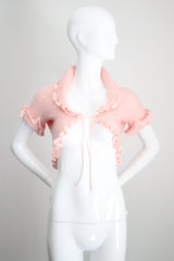 "Scalloped Dior" Vintage 1970's Christian Dior Pink Knitted Bed Jacket UK 8-10 US 4-6