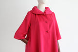 "Wild Rose" Vintage 1950's Wild Rose Pink Satin Swing Coat UK 8 US 4