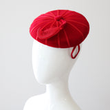"Ruby Velvet & Plume" Vintage 1950's Ruby Red Velvet & Plume Percher Hat