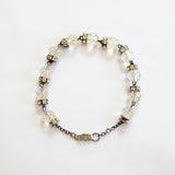 "Glass Beads & Rhinestones" Vintage 1930's Faceted Glass Bead & Rhinestone Bracelet