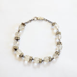 "Glass Beads & Rhinestones" Vintage 1930's Faceted Glass Bead & Rhinestone Bracelet