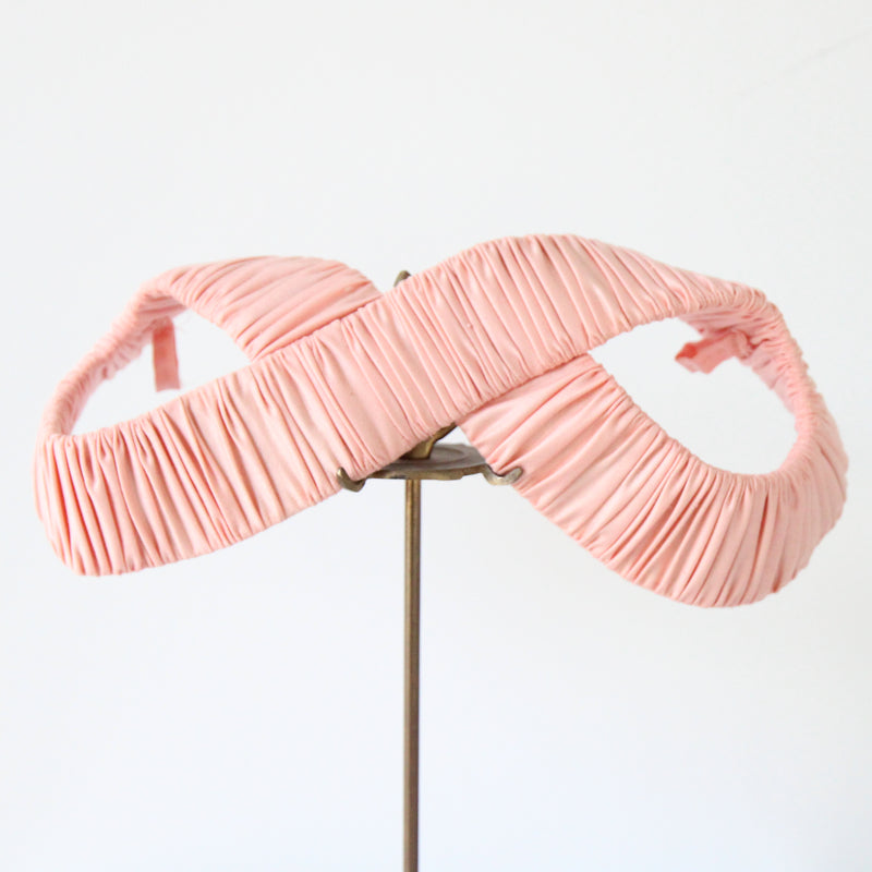 "Pink Infinity" Vintage 1940's Ballerina Pink Pleated Infinity Loop Fascinator