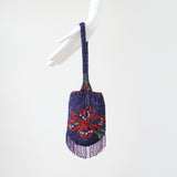 "Red Blooms & Beads" Vintage 1920's Beaded Floral Handbag