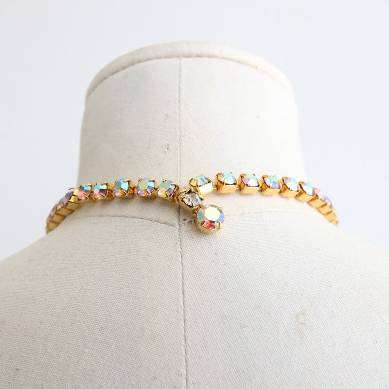"Iridescent Sparkle" Vintage 1950's Rhinestone Necklace