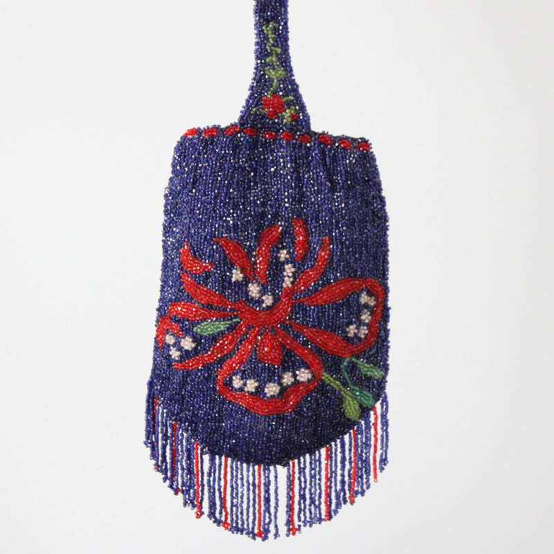 "Red Blooms & Beads" Vintage 1920's Beaded Floral Handbag